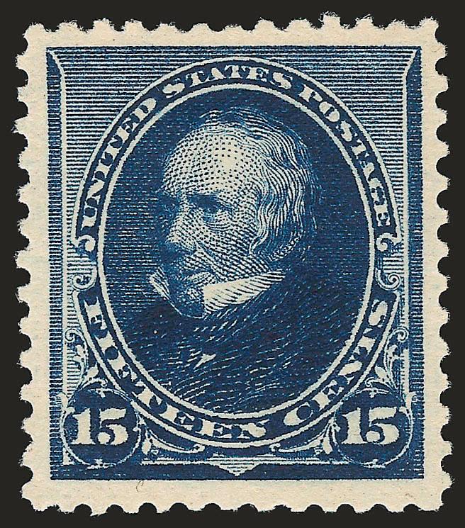 15c Indigo (227).> Mint N.H., deep rich color on bright paper, choice centering with enormous margins all around<><>^EXTREMELY FINE GEM. A SUPERB MINT NEVER-HINGED EXAMPLE OF THE 15-CENT 1890 ISSUE.^<><>With
1988 P.F. certificate