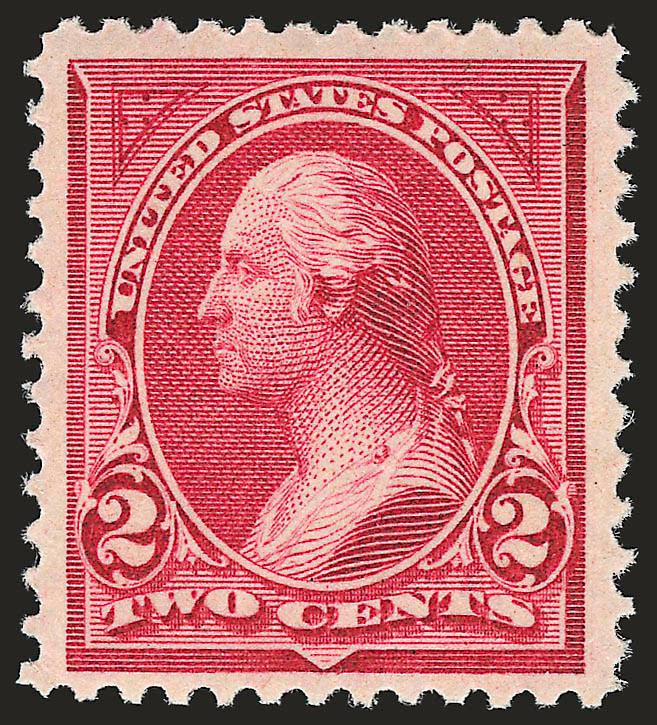 2c Carmine Lake, Ty. I (249).> Mint N.H., deep rich color nicely complemented by bright paper, Very Fine and choice