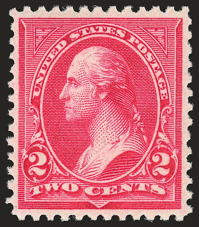 2c Carmine, Ty. III (252).> Mint N.H., lively color on bright paper, detailed impression, well-balanced margins, Extremely Fine, with 1999 P.F. certificate