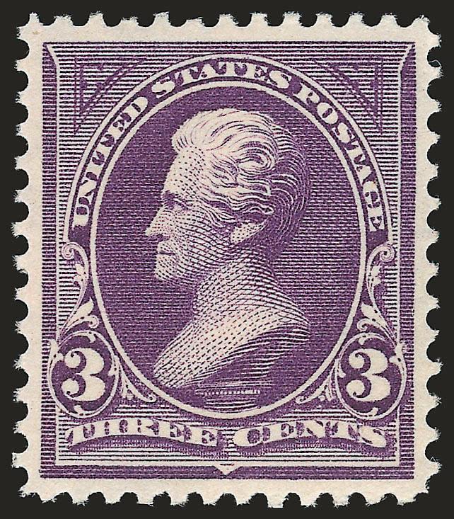 3c Purple (253).> Mint N.H., rich color and proof-like impression, almost perfectly centered with wide margins, Extremely Fine, a gorgeous stamp, with 2004 P.F. certificate
