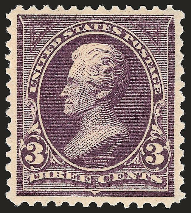 3c Purple (268).> Mint N.H., perfectly centered, intense shade and impression, bright fresh paper<><>^EXTREMELY FINE GEM. A SUPERB EXAMPLE OF THE 3-CENT 1895 BUREAU ON WATERMARKED PAPER.^<><>With 1997 P.F. and
2007 P.S.E. certificates (XF-Superb