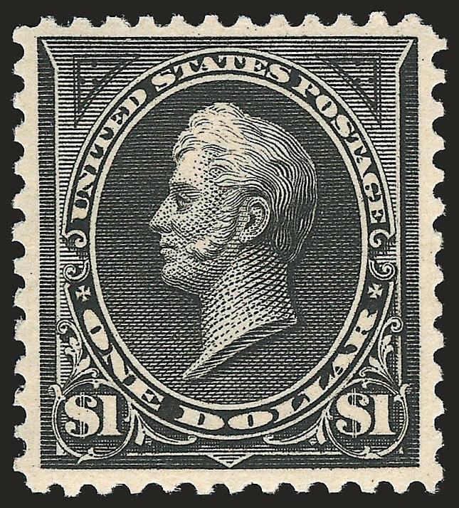 $1.00 Black, Ty. II (276A).> Mint N.H.,> intense shade and detailed impression, choice centering with well-balanced margins<><>^EXTREMELY FINE GEM MINT NEVER-HINGED EXAMPLE OF THE 1895 $1.00 TYPE II WATERMARKED
BUREAU ISSUE. AN EXCEEDINGLY RARE STA