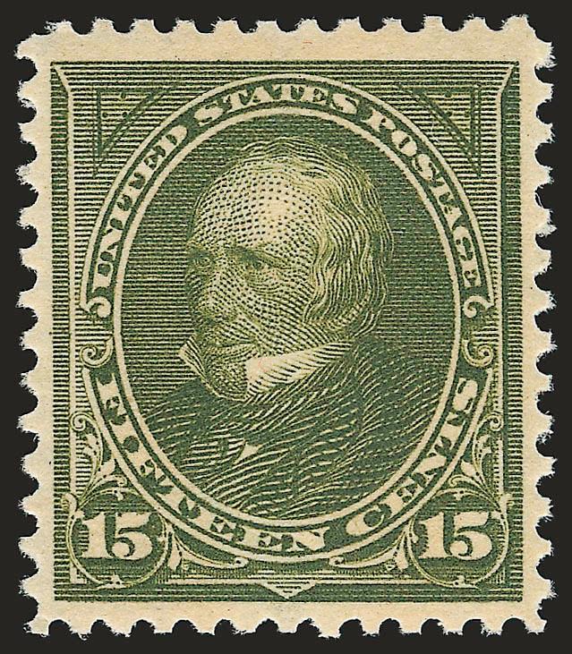 15c Olive Green (284).> Mint N.H., warm color, wide margins, Very Fine and choice, an attractive stamp, with 1990 P.F. certificate