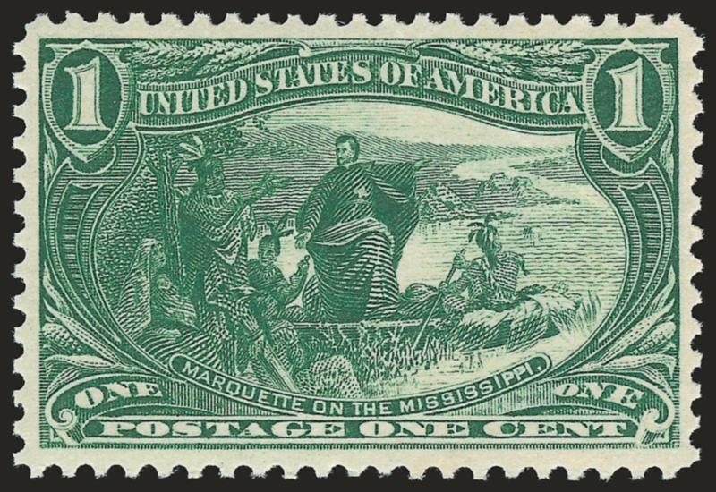 1c Trans-Mississippi (285).> Mint N.H., deep rich color, proof-like impression, wide margins, fresh and Extremely Fine, with 2001 P.F. certificate for block of four
