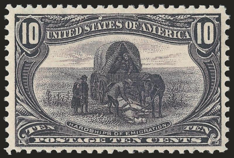 10c Trans-Mississippi (290).> Mint N.H., exceptional color and impression, wide margins, Very Fine and choice, a pretty stamp