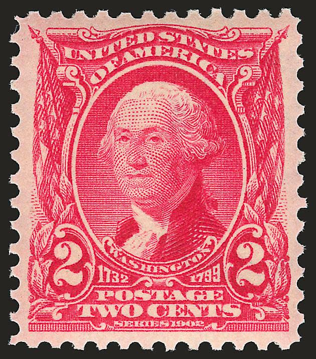 2c Carmine (301).> Mint N.H., radiant color, almost perfectly centered, fresh and Extremely Fine