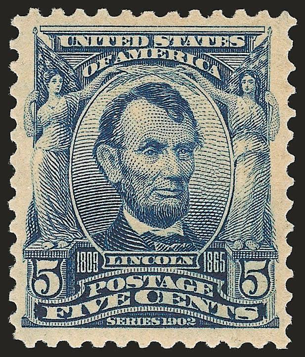 5c Blue (304).> Mint N.H., deep rich color and detailed impression, well-balanced margins, fresh and Extremely Fine, with 1988 A.P.S. certificate