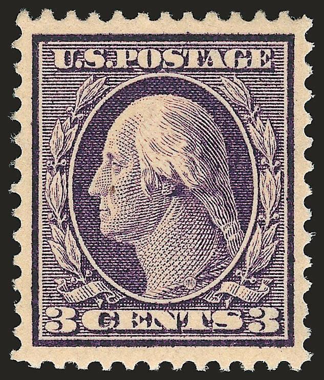 3c Deep Violet (333).> Mint N.H., intense shade and impression, wide and balanced margins, Extremely Fine Gem