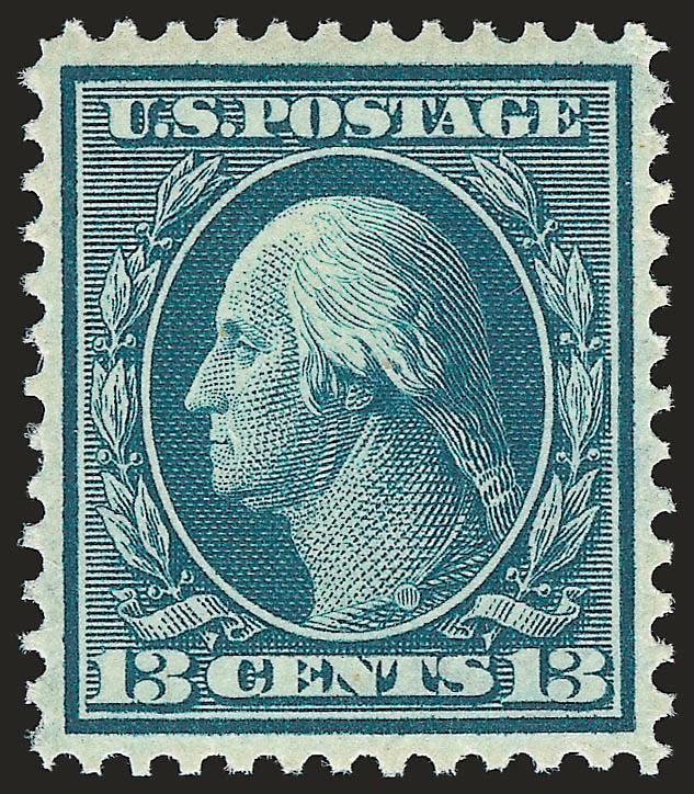 13c Blue Green (339).> Mint N.H., bright shade and detailed impression, almost perfectly centered, Extremely Fine Gem, an exceptional stamp