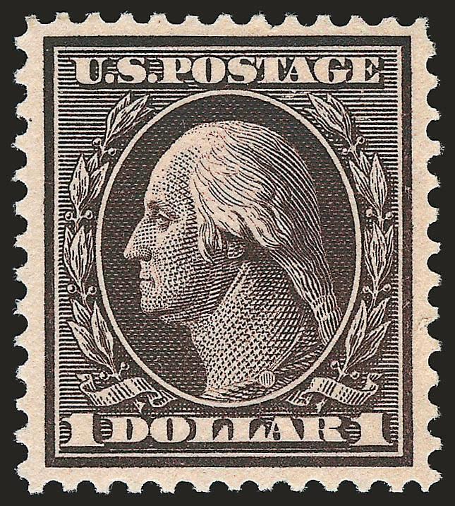 $1.00 Violet Brown (342).> Mint N.H., intense shade and impression, most recent certificate notes tiny margin tear at right which is very miniscule, Extremely Fine appearance, with 1997 and 2007 P.F.
certificates
