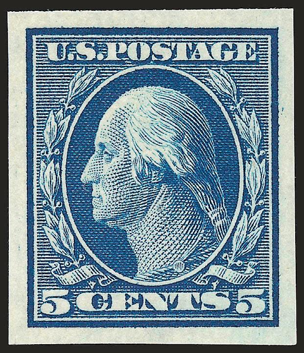 1c-5c 1908-09 Issue, Imperforate (343-347).> Mint N.H., 1c horizontal pair, large margins, bright colors, Extremely Fine set