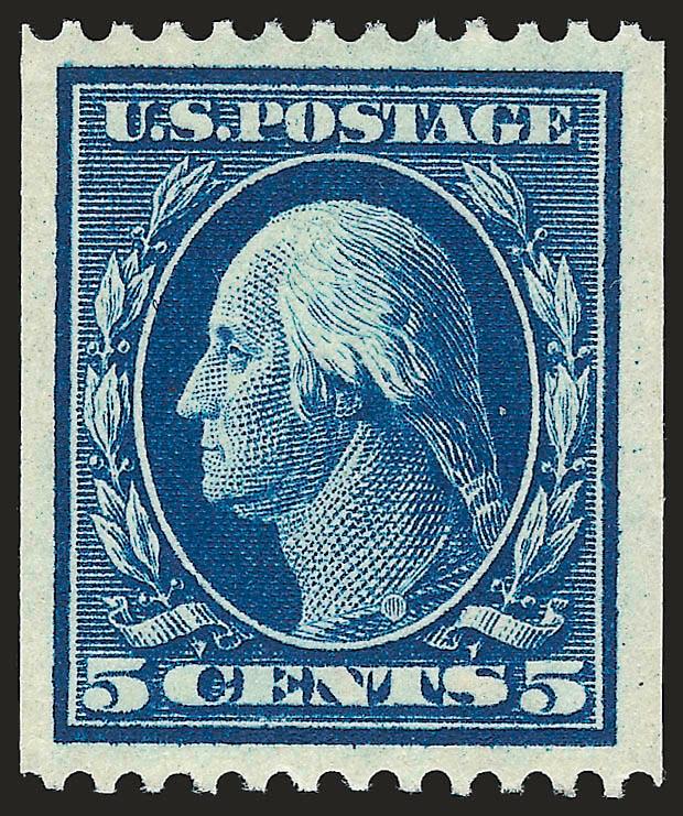 5c Blue, Coil (351).> Mint N.H., deep rich color which stands out dramatically from the bright paper, choice centering with wide margins, Extremely Fine, with 1985 P.F. certificate for pair