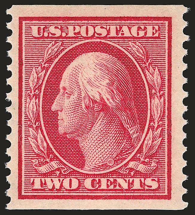 2c Carmine, Coil (353).> Mint N.H., brilliant color, huge margins, Very Fine and choice, with 2000 P.F. certificate