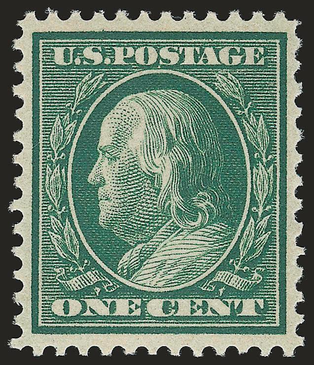 1c Green, Bluish (357).> Mint N.H., intense shade and impression on nicely blued paper, choice centering for this difficult issue, single tiny natural gum skip not mentioned on accompanying certificate,
Extremely Fine, with 1987 P.F. certificate