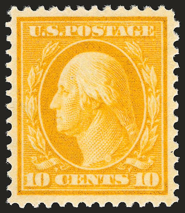 10c Yellow (381).> Mint N.H., vivid color as fresh as the day it was printed, almost perfectly centered, fresh and Extremely Fine