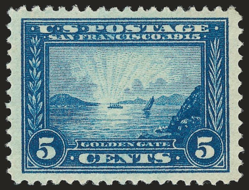 5c Panama-Pacific (399).> Mint N.H., intense shade and impression, beautiful centering with well-proportioned margins, Extremely Fine Gem, a beautiful stamp, with 2001 P.F. certificate