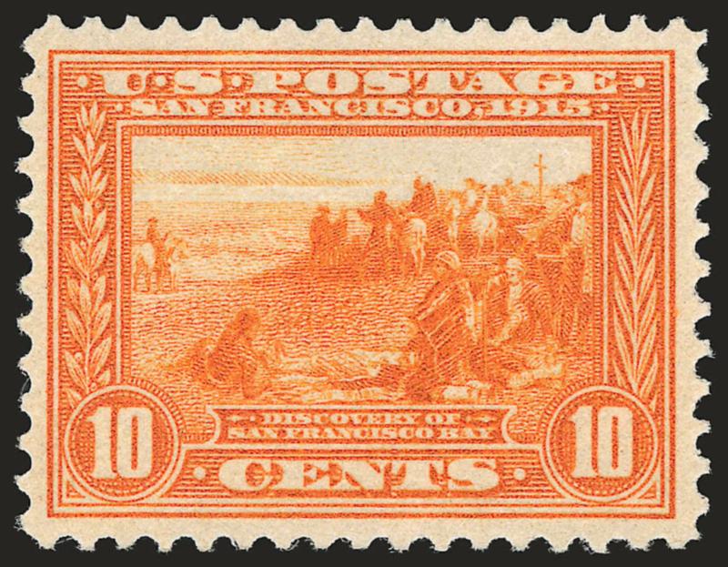 10c Orange, Panama-Pacific (400A).> Mint N.H., vivid color, detailed impression, Very Fine and choice