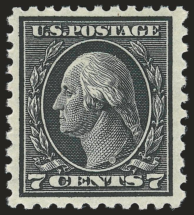 7c Black (430).> Mint N.H., intense shade and impression, wide and balanced margins, fresh and Extremely Fine, with 1989 P.F. certificate for block of four