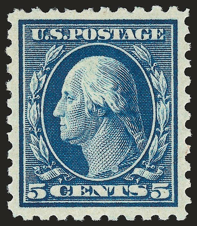 5c Blue (466).> Mint N.H., bright shade and crisp impression on post office-fresh paper, gorgeous centering with well-balanced margins, fresh and Extremely Fine, with 1997 P.F. certificate
