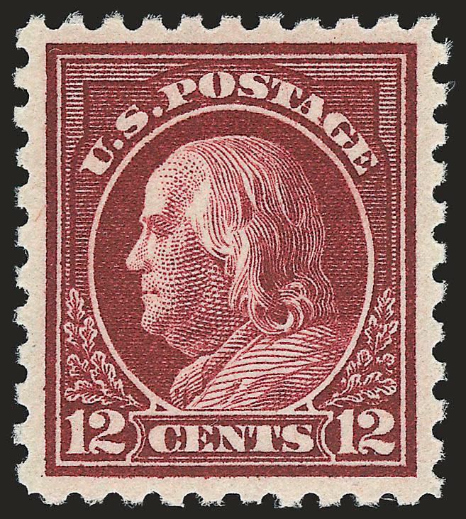 12c Claret Brown (474).> Mint N.H., intense shade and impression on bright paper, almost perfectly centered with well-balanced margins, Extremely Fine Gem, a beautiful stamp, with 1993 P.F. certificate