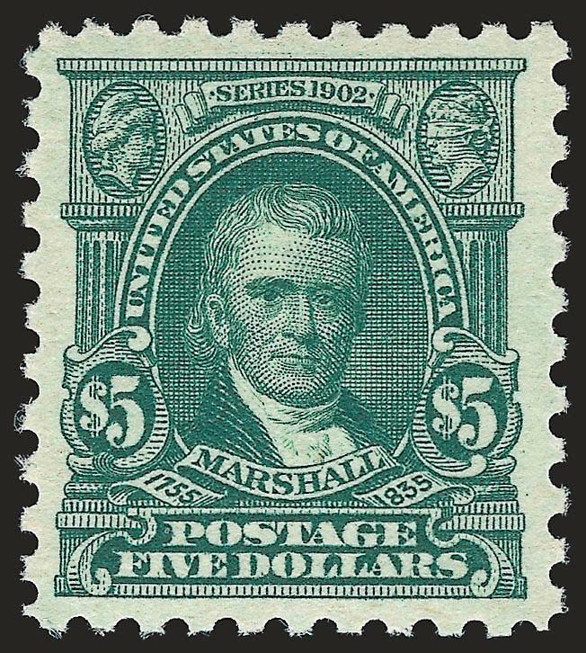 $5.00 Light Green (480).> Mint N.H., deep rich color and proof-like impression, well-balanced margins, Very Fine and choice, a pretty stamp, with 2001 P.F. certificate