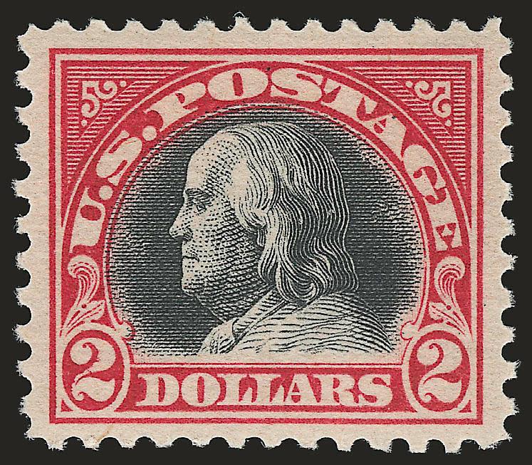 $2.00 Carmine & Black (547).> Mint N.H., deep rich colors, well-proportioned margins, fresh and Extremely Fine, with 1996 P.F. certificate