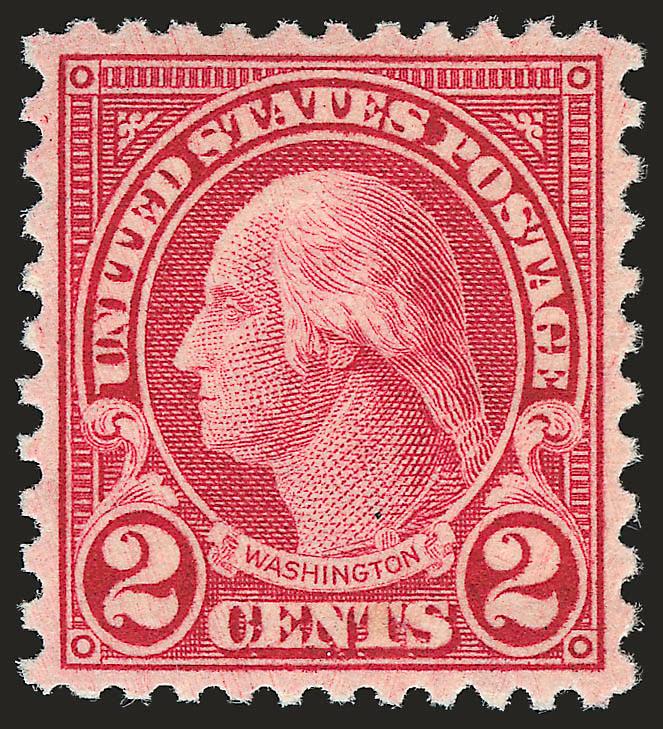 2c Carmine, Rotary (579).> Mint N.H., brilliant color, unusually choice centering for this difficult issue, tiny natural inclusion at bottom not mentioned on accompanying certificate, Extremely Fine, scarce
with such choice centering, with 2002 P.F.