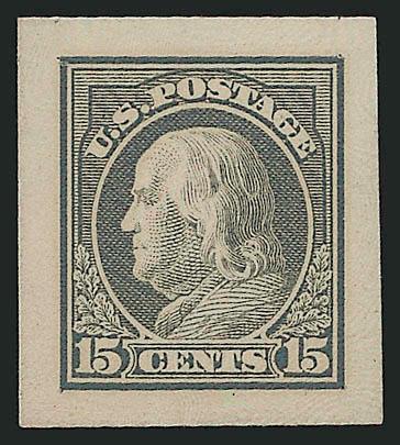 15c Gray, Panama-Pacific Small Die Proof on Wove (418P2a).> Large margins, bright color, Very Fine and choice, scarce as only 3-5 were produced