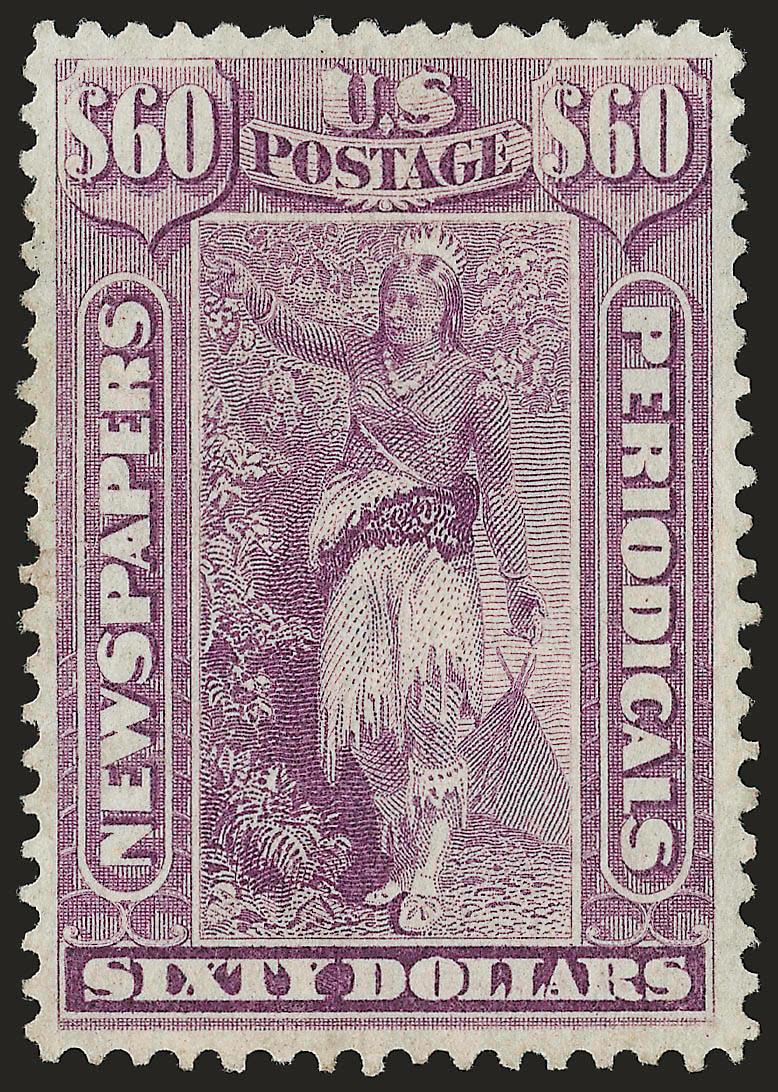$60.00 Violet, 1875 Issue (PR32).> Unused (no gum), bright color, Very Fine