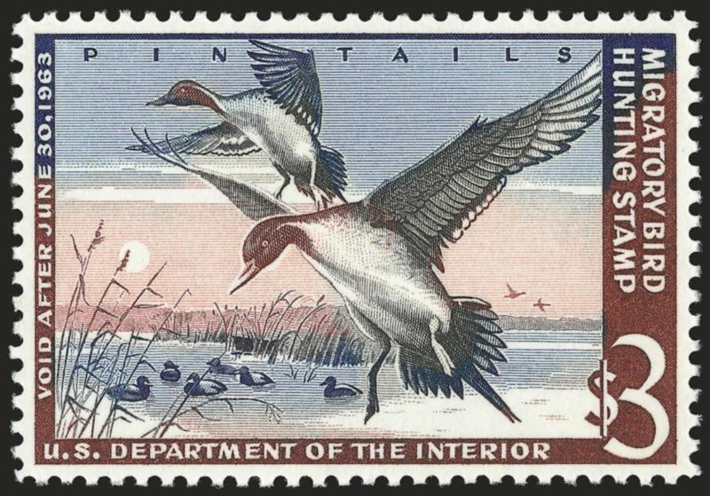$3.00 1962 Hunting Permit (RW29).> Mint N.H., precisely centered, wonderful colors and impression, Extremely Fine Gem, perfection, with 2007 P.S.E. certificate (Superb 98 SMQ $410.00)