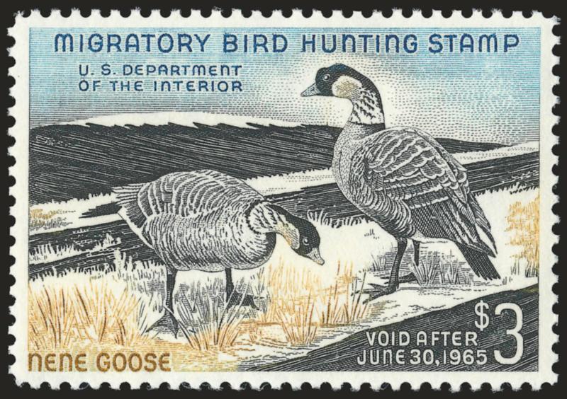 $3.00 1964 Hunting Permit (RW31).> Mint N.H., wide margins and essentially perfectly centered, Extremely Fine Gem, with 2004 P.S.E. certificate (XF-Superb 95 SMQ $200.00)