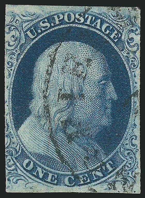 1c Blue, Ty. III (8).> Large margins to just in at sides and showing clear breaks at top and bottom (the Type III characteristics), intense shade and impression, neat strike of circular datestamp, Fine, with
2006 P.S.E. certificate