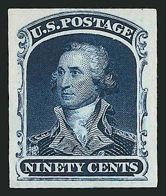 1c-90c 1857-60 Reprint, Plate Proofs (40P3-47P4).> 50 items, virtually all represented with duplication, large margins, fresh and Very Fine, scarce and desirable group