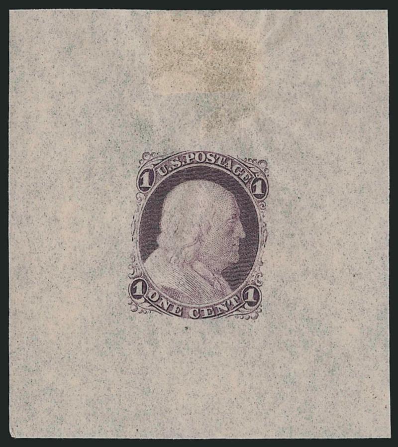 Toppan, Carpenter & Co., 1c Franklin, Schernikow Die Essays (63-E9j three, 63-E9k two, 63-E9l).> Range of colors, fresh and Very Fine