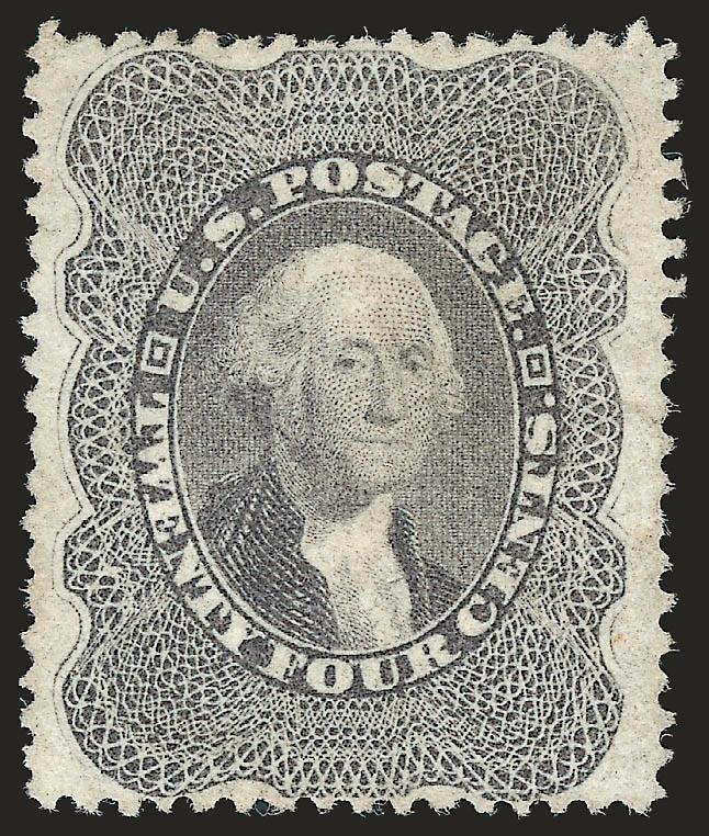 24c Gray Lilac (37).> Faintly cancelled, bright shade, well-proportioned margins, Very Fine and choice