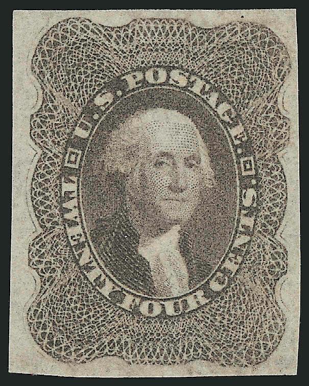 24c Lilac, Imperforate (37c).> Without gum as issued, large even margins, deep rich color, Extremely Fine, with 1986 and 2003 P.F. certificates