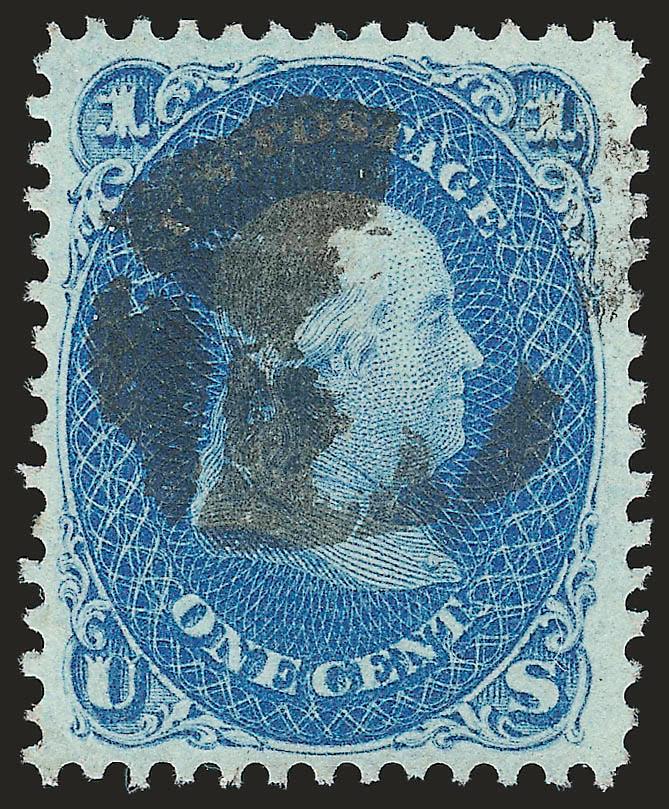 1c Blue, F. Grill (92).> Wide margins and attractively centered, rich color, cork cancel, Very Fine and choice, with 2007 P.F. certificate