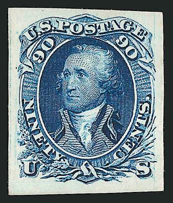 1c-90c 1861-66 Issue, Plate Proofs on Card (63P4, 65P4, 68P4-73P4, 76P4, 77P4, 78P4).> Incl. two shades of 3c and also No. 74P4, No. 78P4 an unusually dark shade, fresh and Very Fine group