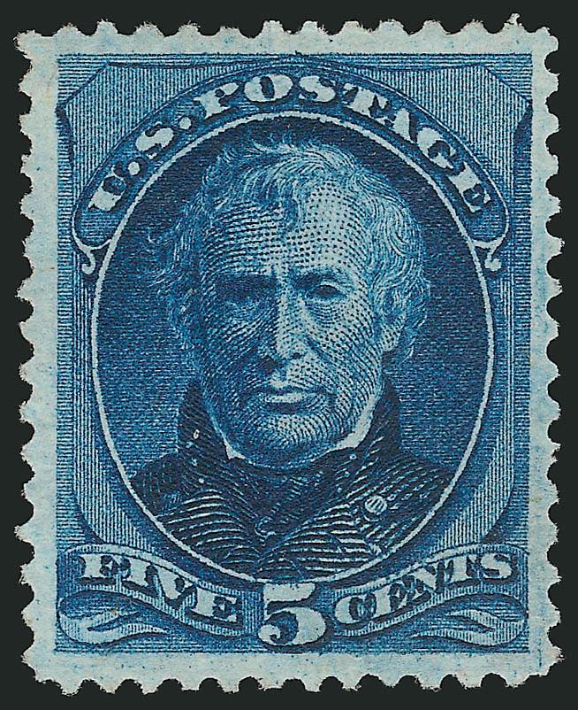 5c Blue (179).> Original gum, lightly hinged, unusually deep rich color, almost perfectly centered with wide and even margins all around, most recent certificate states reperfed at right, Extremely Fine
appearance, a beautiful stamp, with 2001 and 20