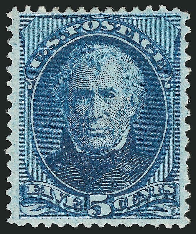5c Blue, Continental Grill (179c).> Original gum, clearly-defined grill with points that just barely pierce paper as is usual for this issue, deep rich color, faint horizontal crease at top not mentioned on
earlier certificate<><>^VERY FINE APPEARA