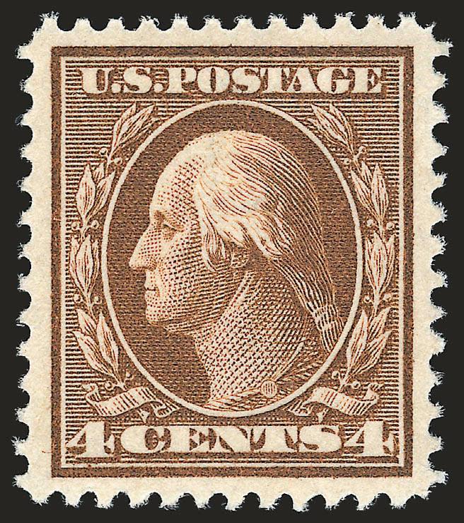 4c Brown (377).> Mint N.H., choice balanced margins and handsome dark shade, Extremely Fine Gem, with 2007 P.S.E. certificate (XF-Superb 95 SMQ $1,000.00)