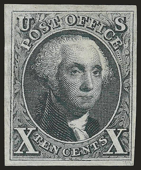 10c Gray Black, Reproduction (4).> Without gum as issued, large margins all around intense shade with slightly dry print at top, Very Fine and choice, with 2004 P.F. certificate
