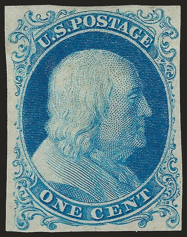 1c Bright Blue, Reprint Plate Proof on Stamp Paper (40Pa4).> Full margins to clear, rich color, Very Fine and choice, with 2003 P.F. certificate