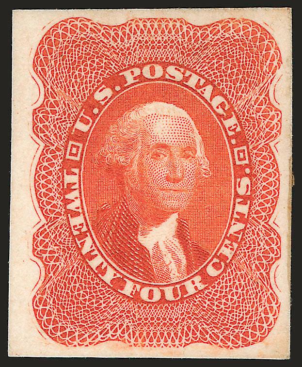 24c 1857 Issue, Atlanta Trial Color Proofs (45TC).> Complete set of the five colors, large margins to clear, bright colors, Very Fine