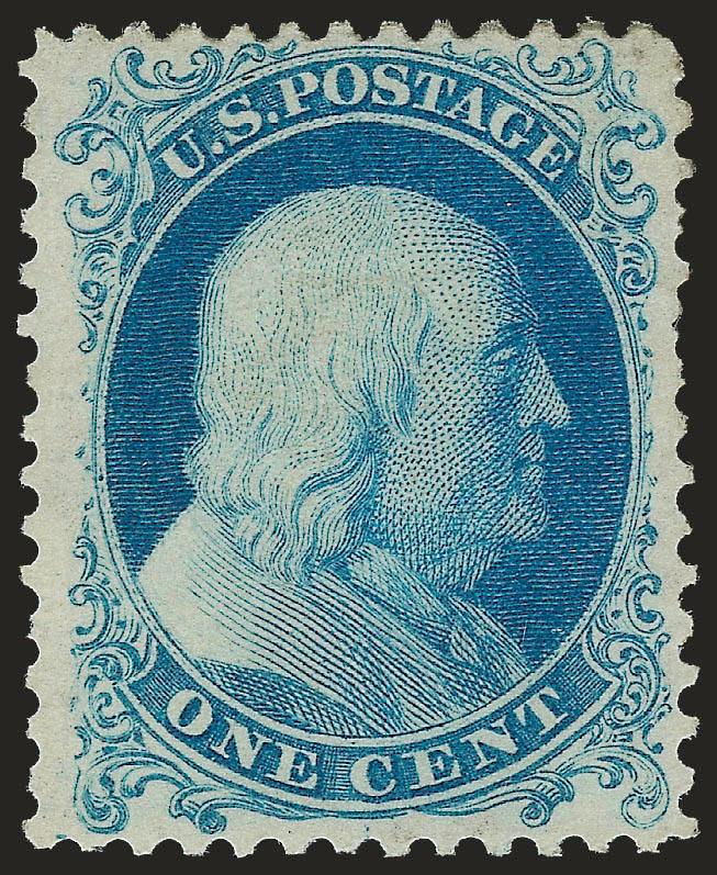 1c Bright Blue, Reprint (40).> Without gum as issued, bright color, few short perfs at right not mentioned on accompanying certificate, otherwise Very Fine, with 2004 P.F. certificate