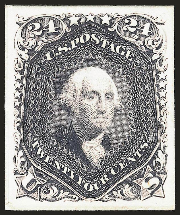 1c-90c 1861-66 Issue, Plate Proofs on Card (63P478P4).> Compete except for 3c No. 65P4, large margins to full, bright and fresh, No. 70P4 small thin spot, otherwise Very Fine