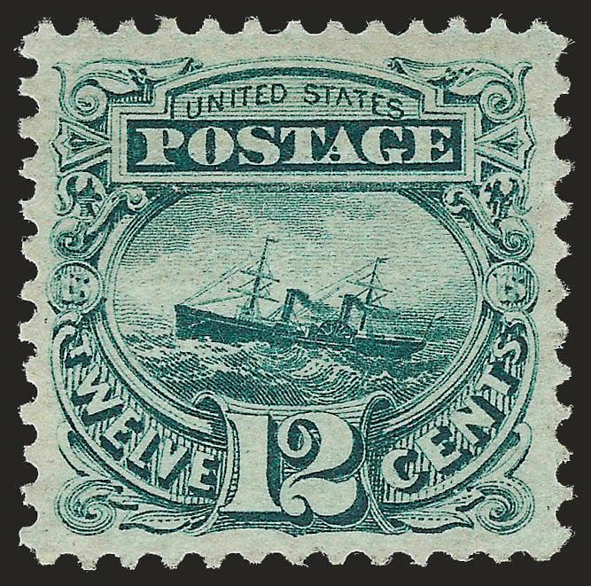 12c Green (117).> Unused (regummed), rich color, expertly reperfed at left, Extremely Fine appearance, with 2003 P.S.E. certificate