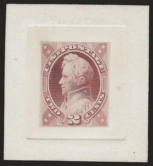 2c Jackson, Unadopted Design, Hybrid Large Die Essay on India (146-E7a var).> Cut to size, mounted on India and die sunk on 43 x 47mm card with full die sinkage, pretty shade, Very Fine, Scott Retail as
normal