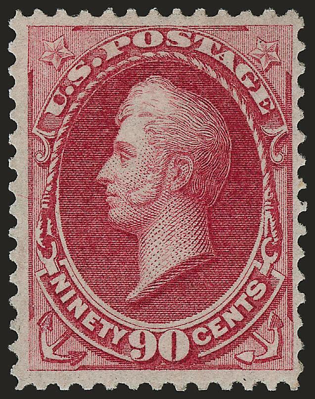 90c Carmine (155).> Unused (regummed), deep rich color, expertly reperfed at right (not mentioned on accompanying certificate), Very Fine appearance, with 2003 P.S.E. certificate