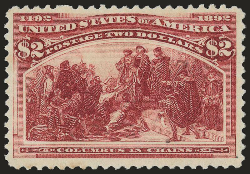 $2.00 Columbian (242).> Unused (no gum), rich color and detailed impression, tiny pinhole, appears Very Fine, with 2004 A.P.S. certificate